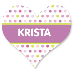 Polka Dot Heart Personalized Stickers