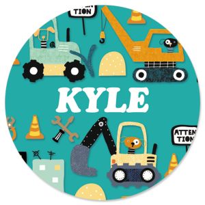 Construction Vehicles Personalized Stickers