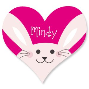 Easter Bunny Heart Personalized Stickers