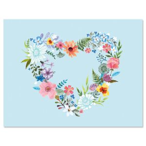 Daisy Wreath Blue Note Cards