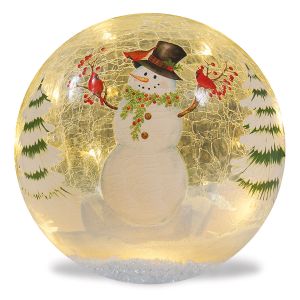 Snowman & Cardinal Globe