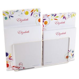 Color Swirl Notepad Set & Acrylic Holder 