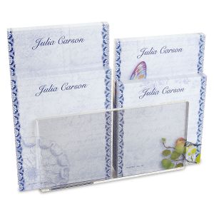 Exotic Prints Notepad Set & Acrylic Holder 