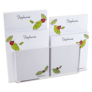 Ladybugs Notepad Set & Acrylic Holder 