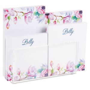 Magnolia Notepad Set & Acrylic Holder 