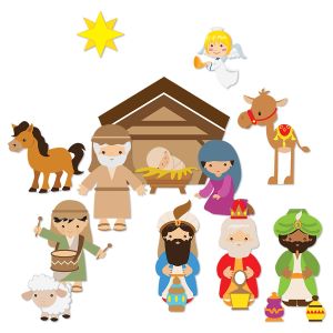 Flat Nativity Magnets
