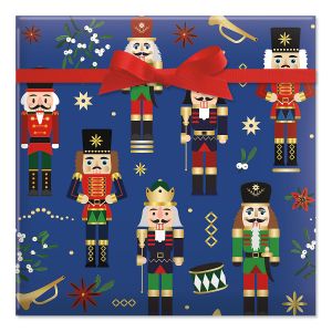 Nutcrackers Jumbo Rolled Gift Wrap and Labels