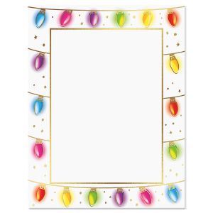 Foil Holiday Lights Christmas Letter Papers