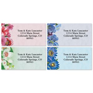 Floral Designs Border Address Labels (4 Designs)