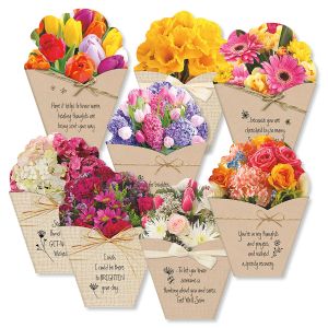 Diecut Bouquet Get Well Cards Value Pack