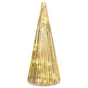 Gold Pleated LED Tree Decoration