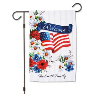 Summer Patriotic Personalized Garden Flag