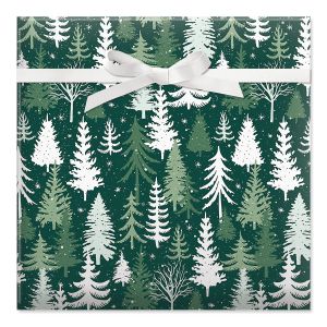 Holiday Forest Jumbo Rolled Gift Wrap and Labels