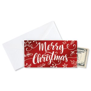 Deluxe Red Foil Merry Christmas Money or Gift Card Holders