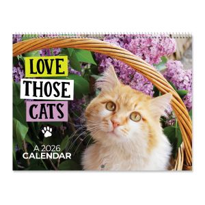 Love Those Cats Wall 2026 Calendar