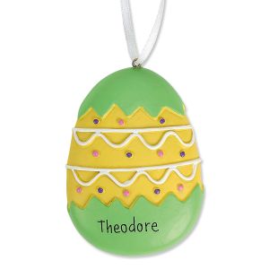 Yellow/Green Personalized Resin Easter Egg Ornament