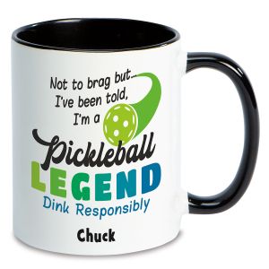 Black Personalized Pickleball Mug