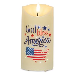 God Bless America LED Candle