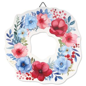 Patriotic Florals Wreath Plaque