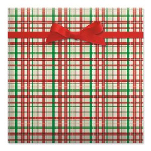 Christmas Plaid Jumbo Rolled Gift Wrap