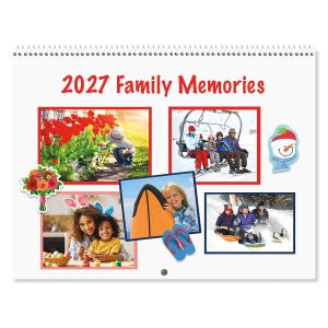 2027 White Pages Scrapbooking Wall Calendar