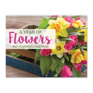 2027 A Year of Flowers Big Grid Planning Calendar