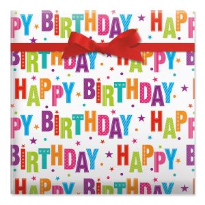Bright Happy Birthday Blast Jumbo Rolled Gift Wrap