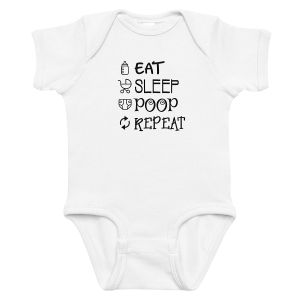 Eat Sleep Poop Repeat Baby Bodysuit