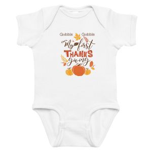 Gobble Gobble My First Thanksgiving Baby Bodysuit - 6 Months