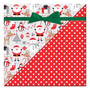 North Pole Parade Double-Sided Jumbo Rolled Gift Wrap