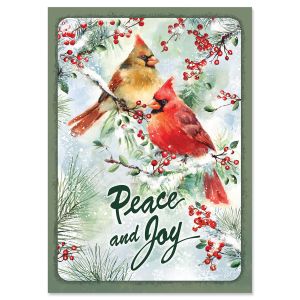 Snowy Cardinal Greetings Christmas Cards - Nonpersonalized