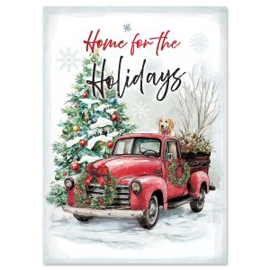 Red Truck Holiday Christmas Cards - Personalized