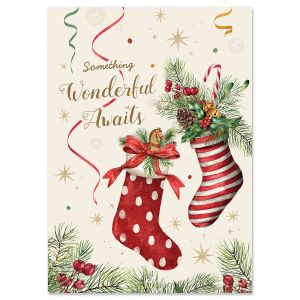 Stockings & Trims Christmas Cards - Nonpersonalized