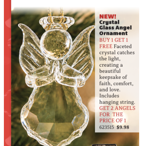 Crystal Glass Angel Ornament