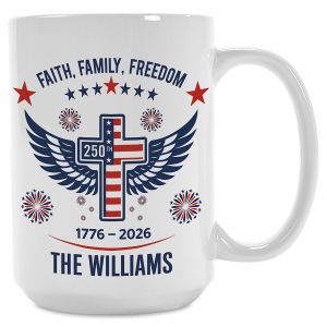 Faith Family Freedom Personalized Mug