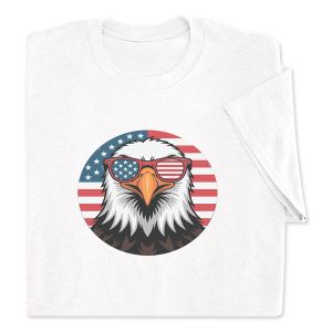 Eagle with Sunglasses Kids White T-Shirt