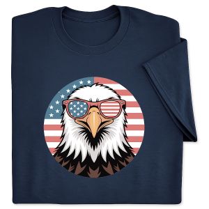 Eagle with Sunglasses Navy T-Shirt - XX Large
