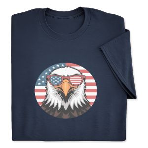 Eagle with Sunglasses Kids Navy T-Shirt - X Large
