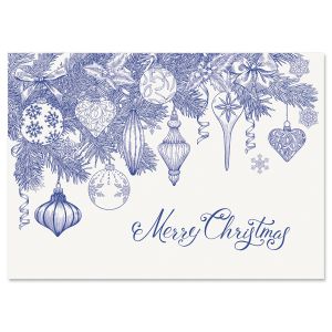 Toile Ornaments Christmas Cards