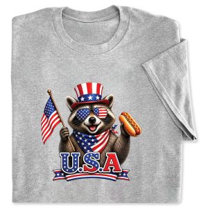 Racoon Grey Adult T-Shirt