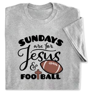 Sundays Are For Jesus & Football Grey Adult T-Shirt