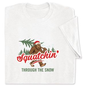 Sasquatch Santa White Adult T-Shirt