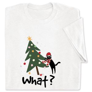 Cat Vs Tree White Adult T-Shirt