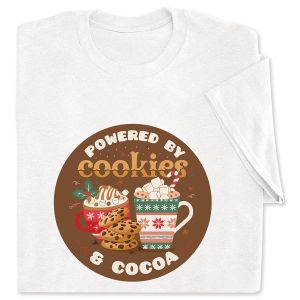 Powered by Cookies & Cocoa White Adult T-Shirt
