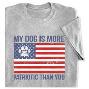 My Dog is More Patriotic Than You Grey Adult T-Shirt