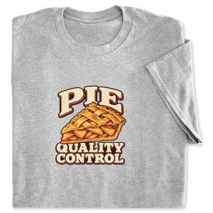 Pie Quality Control Grey Adult T-Shirt