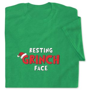 Resting Grinch Face Green Adult T-Shirt