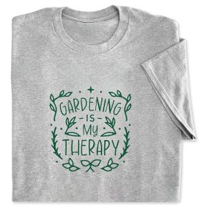 Gardening Is My Therapy Grey Adult T-Shirt