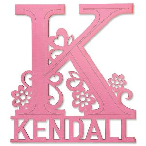 Personalized Pink Name & Initial Plaque