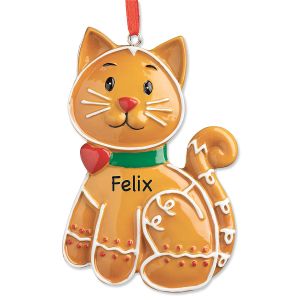 Cat Personalized Gingerbread Ornament